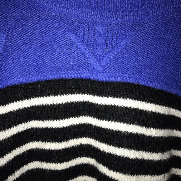 Blue, black and white wool knit sweater EUC - Picture 2 of 3